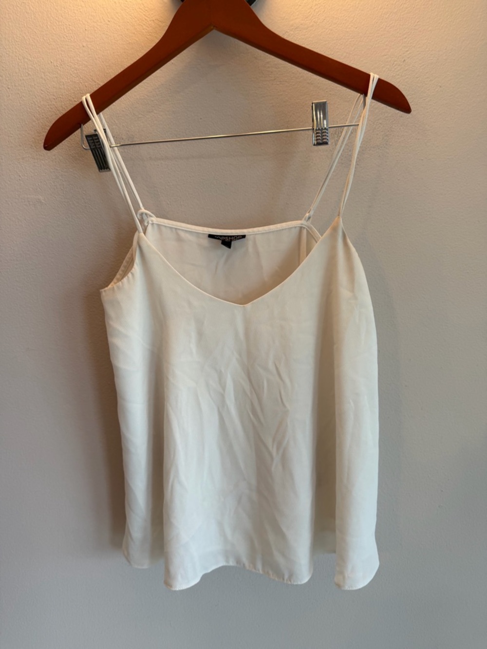 Topshop White V-Neck Spaghetti Strap Camisole Tank Top US 6